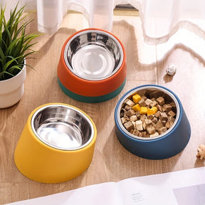 Comedouro Antiviro para Cães, Novo Comedouro Antitombamento de Grande Capacidade com Proteção para o Pescoço, Bowl Durável em Aço Inox para Gatos