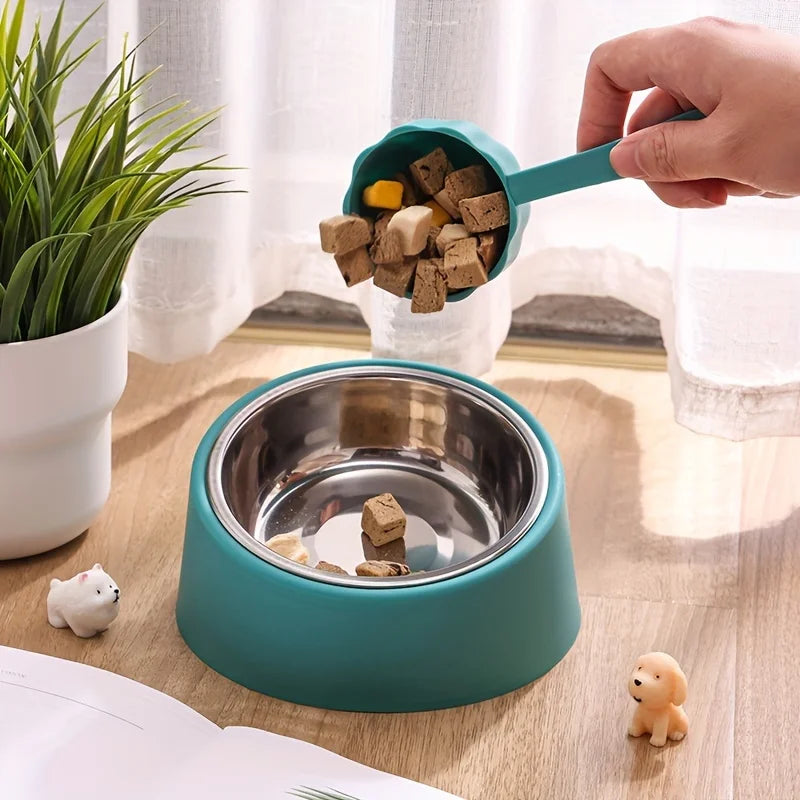 Comedouro Antiviro para Cães, Novo Comedouro Antitombamento de Grande Capacidade com Proteção para o Pescoço, Bowl Durável em Aço Inox para Gatos