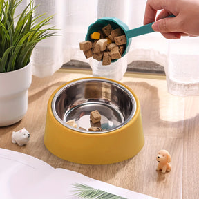 Comedouro Antiviro para Cães, Novo Comedouro Antitombamento de Grande Capacidade com Proteção para o Pescoço, Bowl Durável em Aço Inox para Gatos